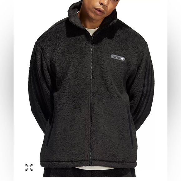 Adidas Originals SPRT Firebird Sherpa Track Jacket in black - Picture 1 of 4